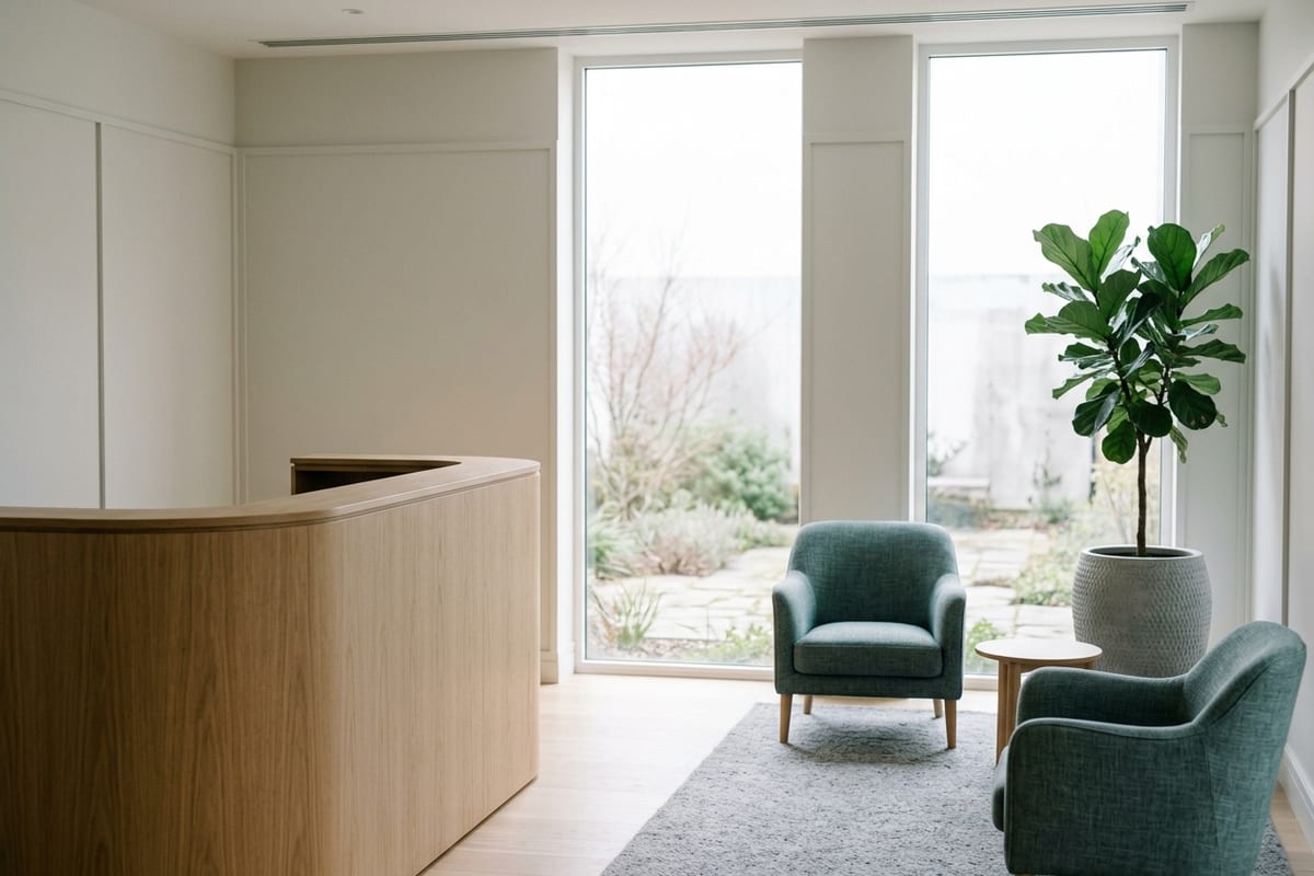 Светлый холл клиники: обращение к психиатру добровольно и защищено врачебной тайной